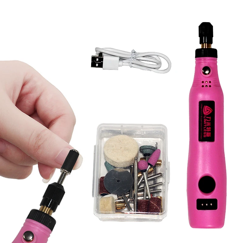 Electric Nail Drill USB interface rechargeable battery three-speed adjustment Nail Art File Nail Drill Bits Sanding Nail Tools Electric Nail Drill USB interface rechargeable battery three-speed adjustment Nail Art File Nail Drill Bits Sanding Nail Tools