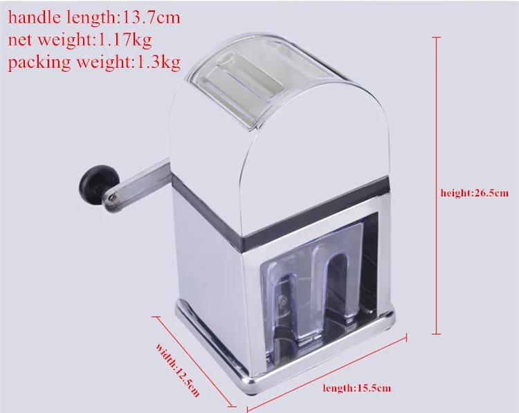 Измельчитель льда из нержавеющей стали мини льда ручной измельчитель машина для приготовления мороженого дробилка льда