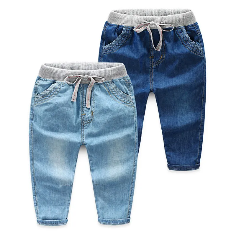 

2018 New Children Summer Thin Pants Jeans Collection Solid Pencil Pocket Pants Boys Long Pants Kids Clothing