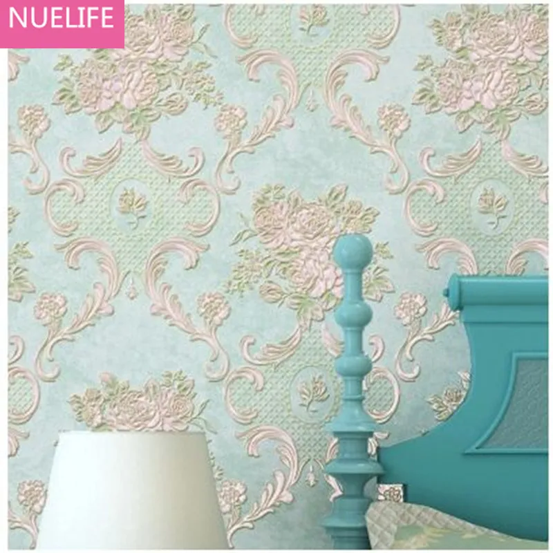 

0.53x10m Pastoral Bedroom Floral Pattern Non-woven Wallpaper European Living Room Elegant TV Background Wallpaper N12