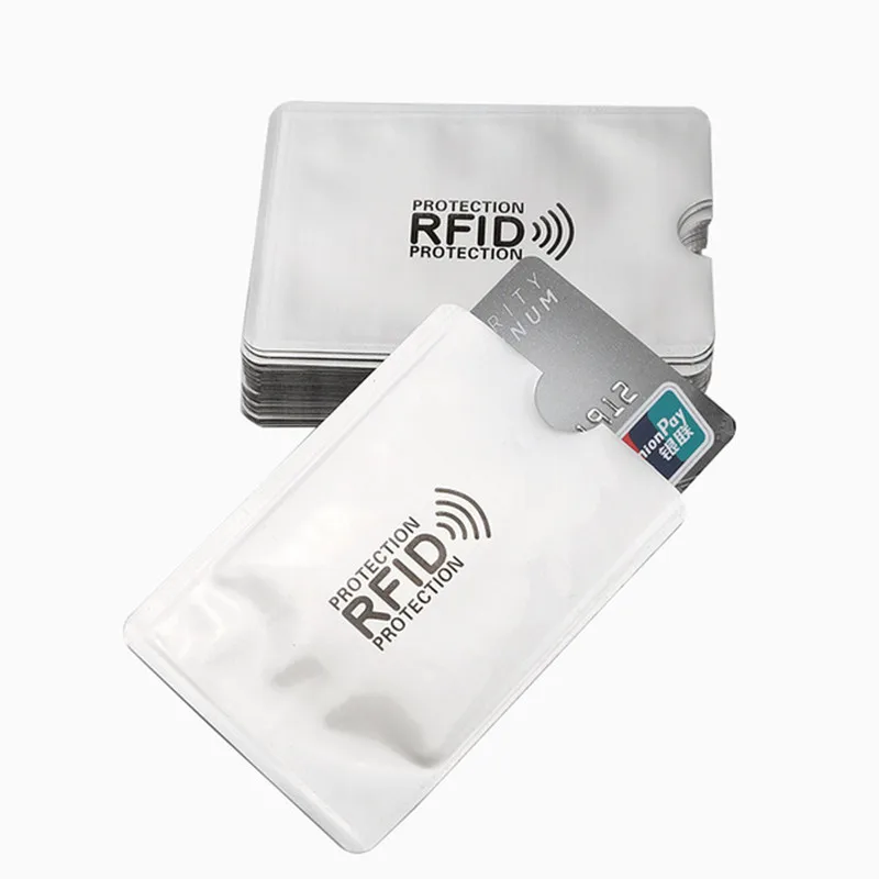

5PC Anti Rfid Wallet Blocking Reader Lock Bank Card Holder Id Bank Card Case Protection Metal Credit Card Holder Aluminium