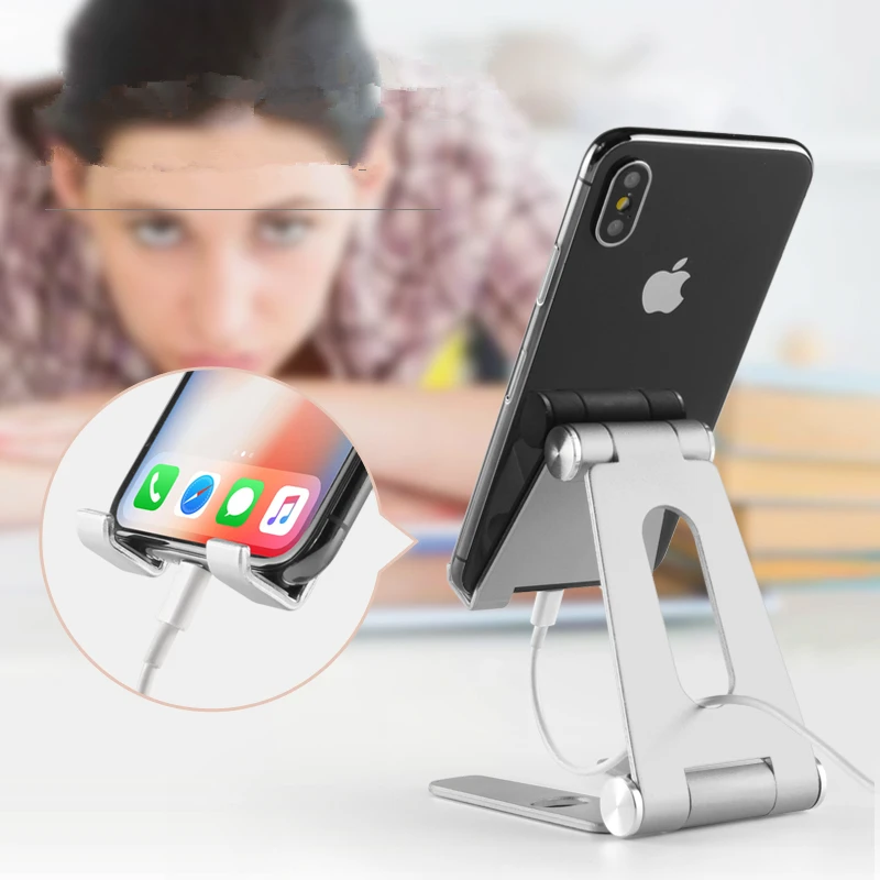  Foldable & Rotatable Metal Aluminum Alloy Phone Holder Universal Tablet Holder Stand Mount Support 