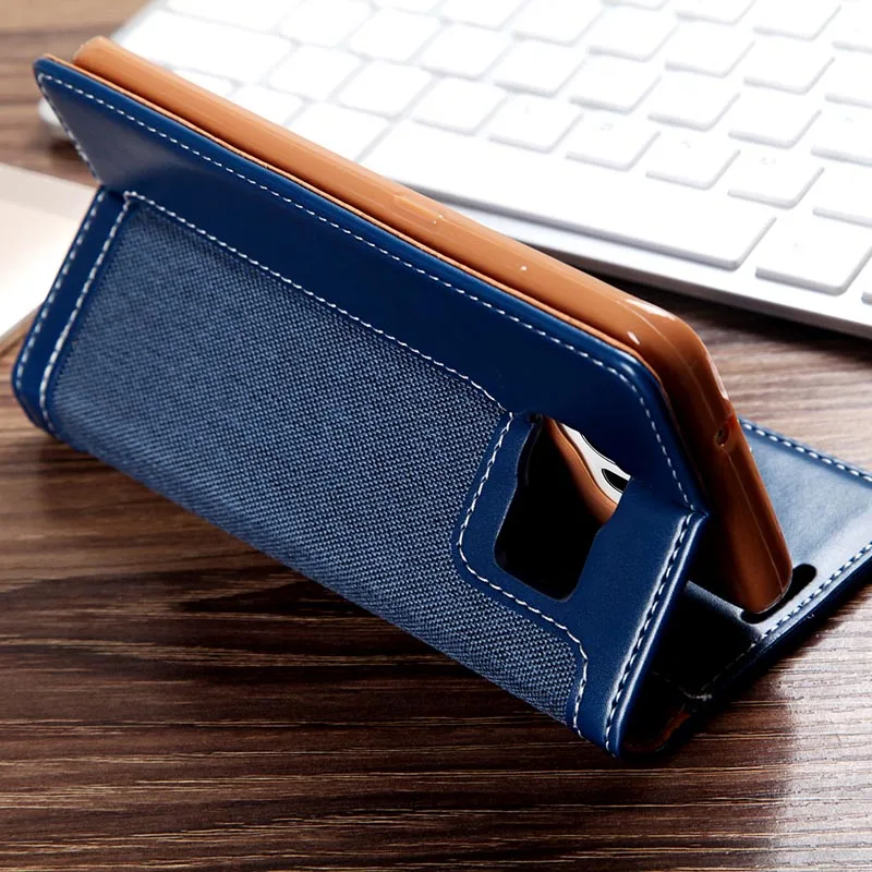  Denim Leather Wallet Case For Samsung Galaxy S7 edge S8 S9 S10 Plus Magnet Card Slot Flip Cover Cas