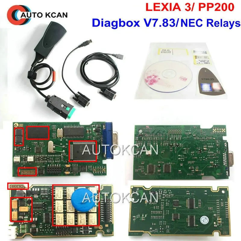 Горячая продажа Diagbox V7.83 lexia 3 серийный 921815C прошивка! Lexia3 PP2000 для Ci troen Pe ugeot