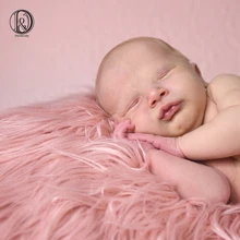 Мягкий длинный ворс искусственный мех Круглый Детские покрывало для фото диаметр 60 см новорожденных подставки для фотографий Baby SHOWER подарок