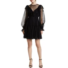 Sexy Long Sleeve Black Mesh Lace Mini Dress Casual Polka Dot Ruffled Dress Sexy Long Lantern Sleeve Mesh Sheer Party Club Dress Sexy Long Sleeve Black Mesh Lace Mini Dress Casual Polka Dot Ruffled Dress Sexy Long Lantern Sleeve Mesh Sheer Party Club Dress