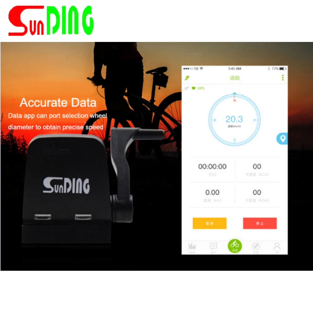Sunding Speed Cadence Sensor Bluetooth4.0 Cycling Bike Cadence Sensor