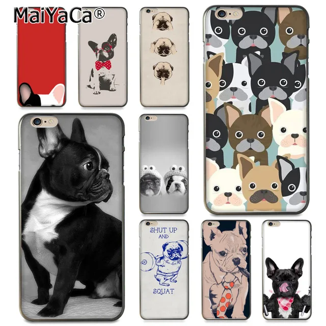 MaiYaCa Французский бульдог для iPhone 4S SE 5C 5S 6 6S 7 8 Plus X XR XS MAX Samsung черный мягкий чехол