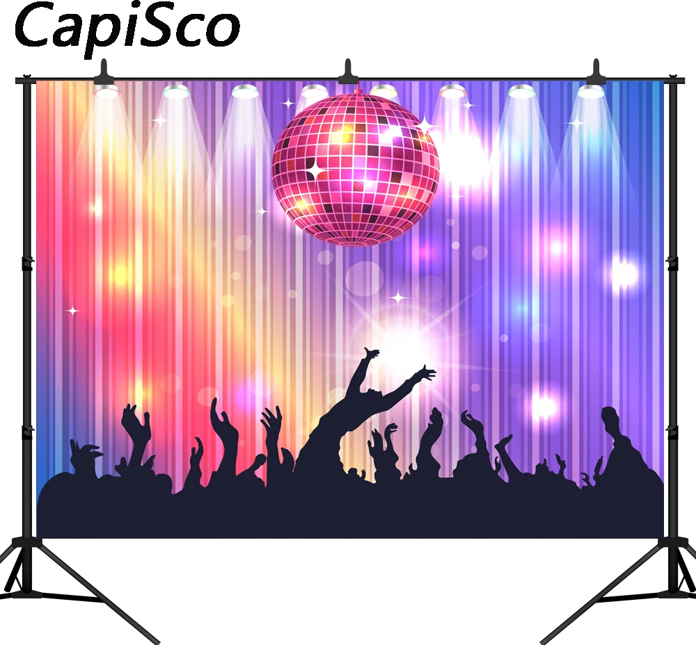 

Capisco vinyl Photography backdrops Disco Neon Adults Party Decoration birthday party banner photo Studio background