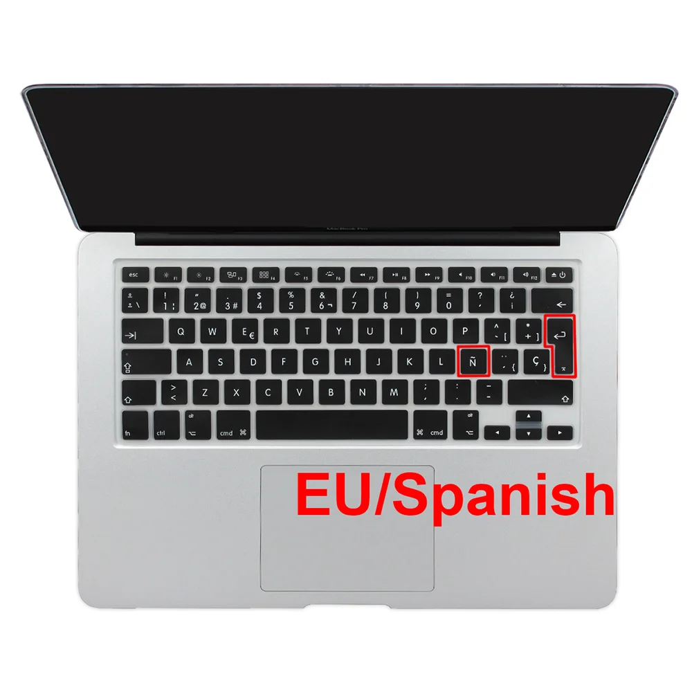 Spanish Chile Laptop Keyboard Cover for MacBook air 13 EU Keyboard Cover Color Protective Film Display Spain Language-Yellow