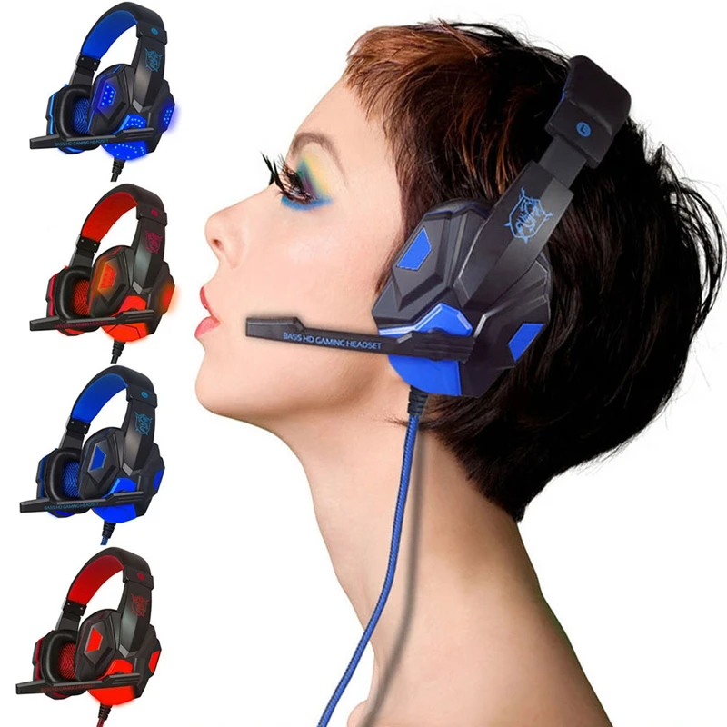 USB 3 5mm Surround Stereo Gaming Headset Headphone with Mic For PC
