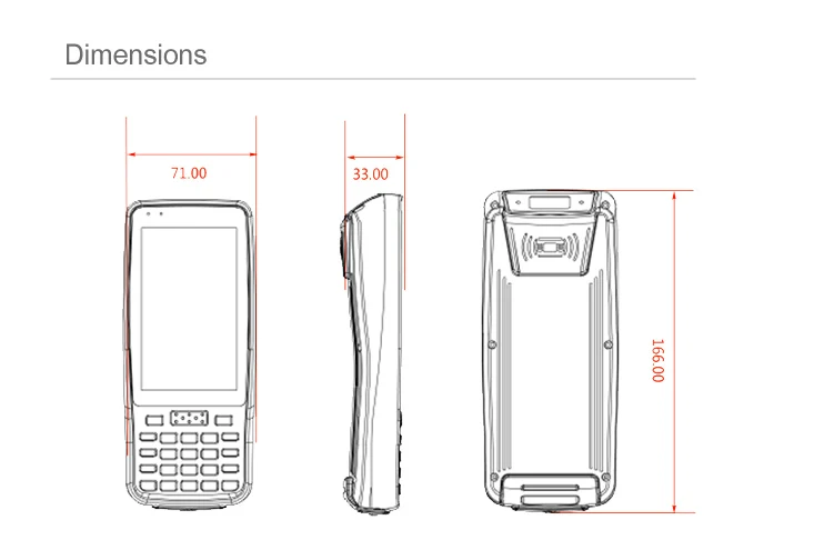 Экран 4,0 дюйма android 7,0 Портативные Промышленные КПК 2D сканер штрих-кода