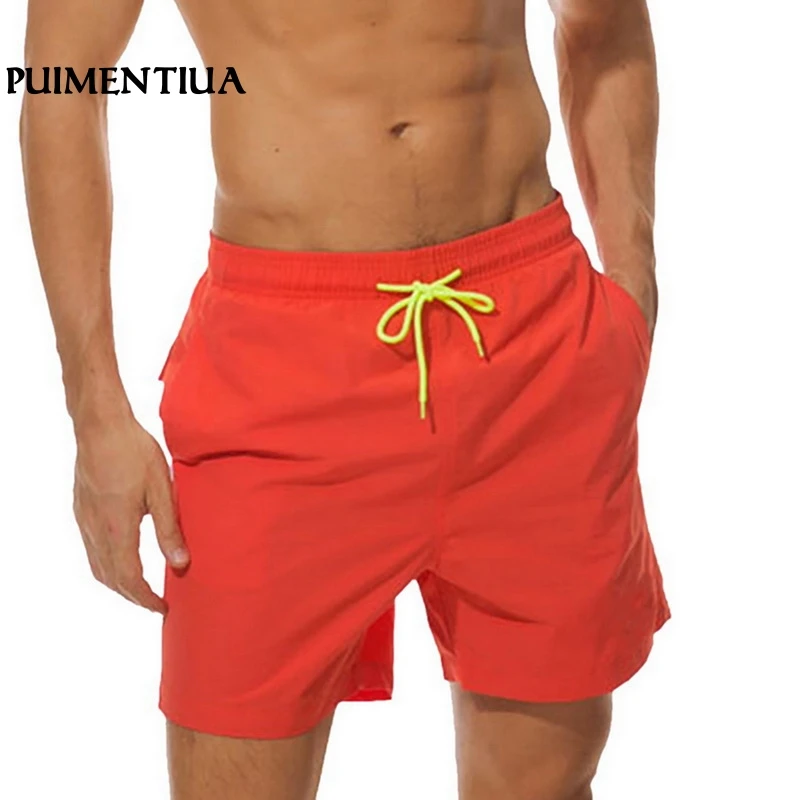 

Fashion Summer Quick-dry Shorts with Pockets Straight Male Casual Drawstring Shorts Men Plus Size Nylon Beach bermuda masculina