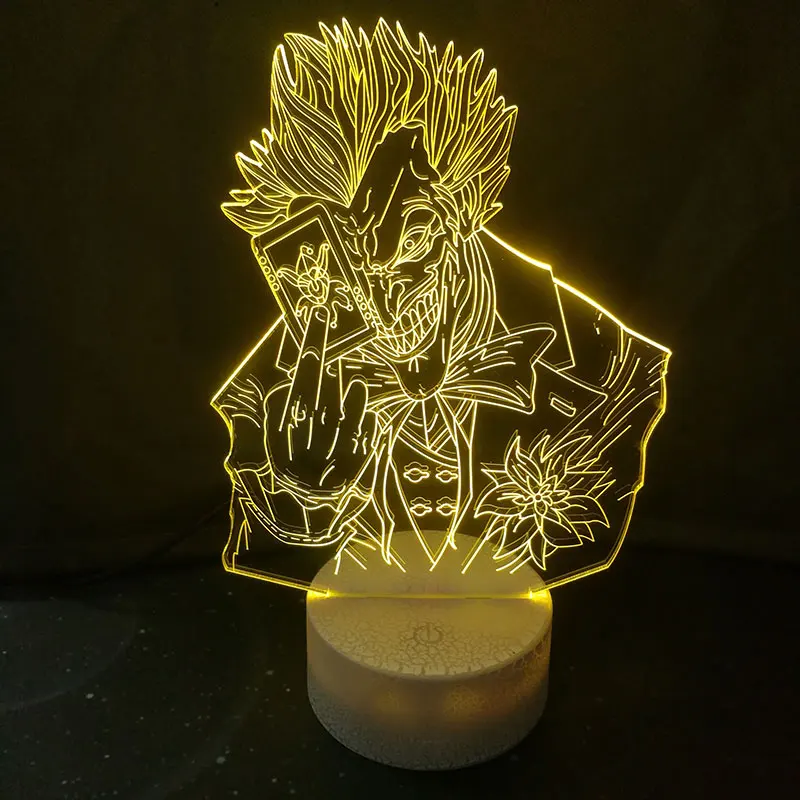 Джокер рисунок 3D настольная лампа детский светодиодный сенсорный 7 цветов Изменение ночник домашний Декор рождественские подарки для детей