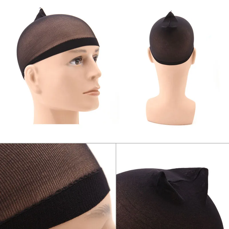 2Pcs Unisex Stocking Wig Liner Cap Snood Nylon Stretch Hairnets Protable