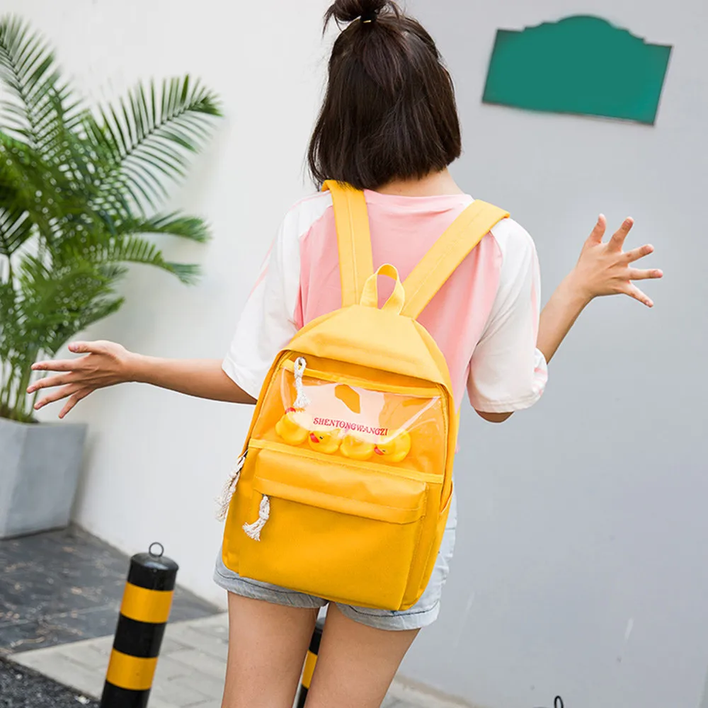 Детский рюкзак с милым мультяшным животным утенком, маленькая Желтая утка, рюкзак для студентов, школьная сумка, рюкзак для путешествий, сумка#20