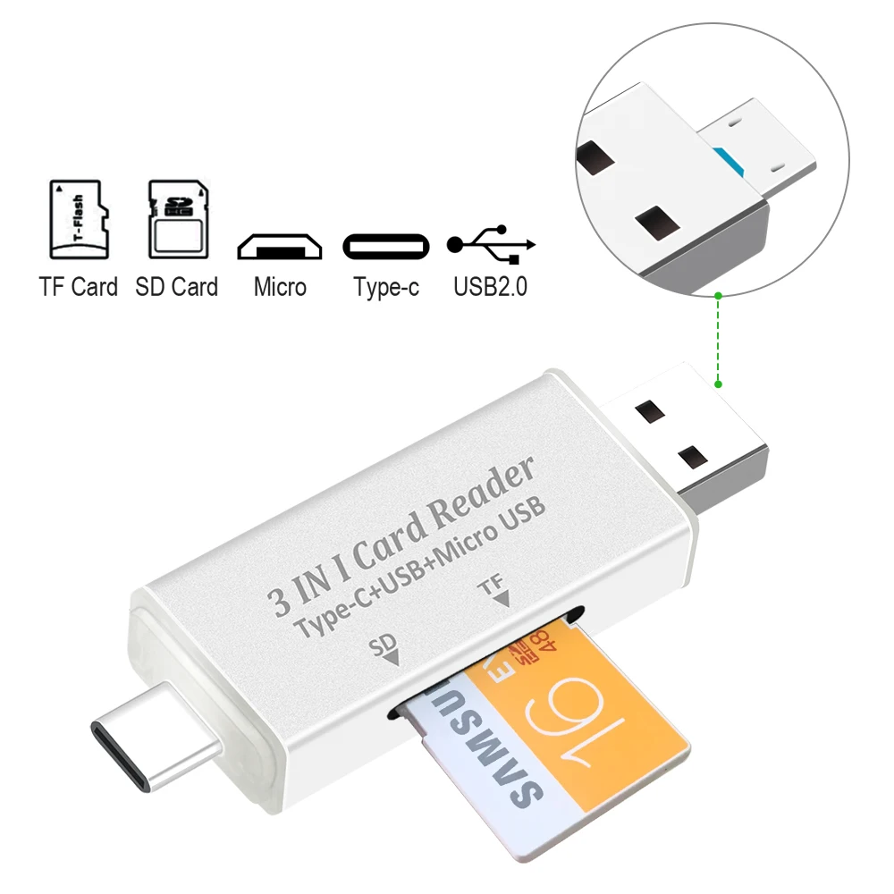 5 в 1 USB-C концентратор USB C USB 3,1 Тип C концентратор с Card Reader USB3.0 Multi сплитер для Macbook pro Air Тип-c OTG Hub Combo