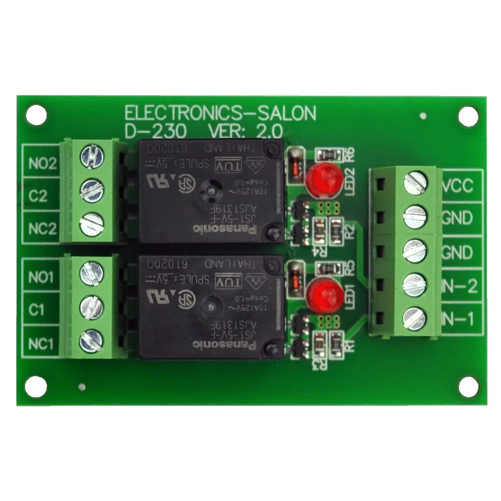 Электроника-салон 2spdt 10Amp Мощность модуль реле, DC 5 В версии