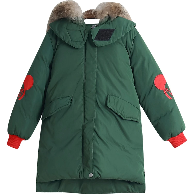 New Girls Long Padded Jacket kids Winter Coat Kids Warm Thickening Hooded down Coats For Teenage Outwear-30 winter coat