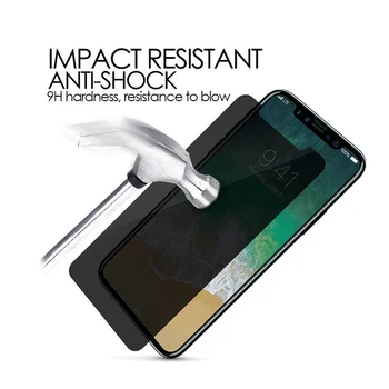

For iPhone X 8 7 6S 5S Plus Privacy Screen Protector Shield Peeping Real Tempered Glass 100pcs
