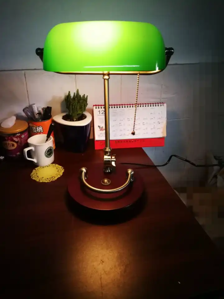 green banker desk lamp