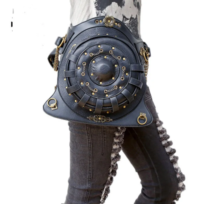 

2019 New Steam Punk Retro Rock Mobile Phone Shoulder Bag Travel Crossbody Punk Pochetes Unisex Messenger Bag Travel Waist Bag