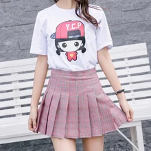 Летние новые модные юбки для женщин размера плюс выше Knce Мини Короткая юбка в клетку Harajuku стиль Женская юбка YZH190