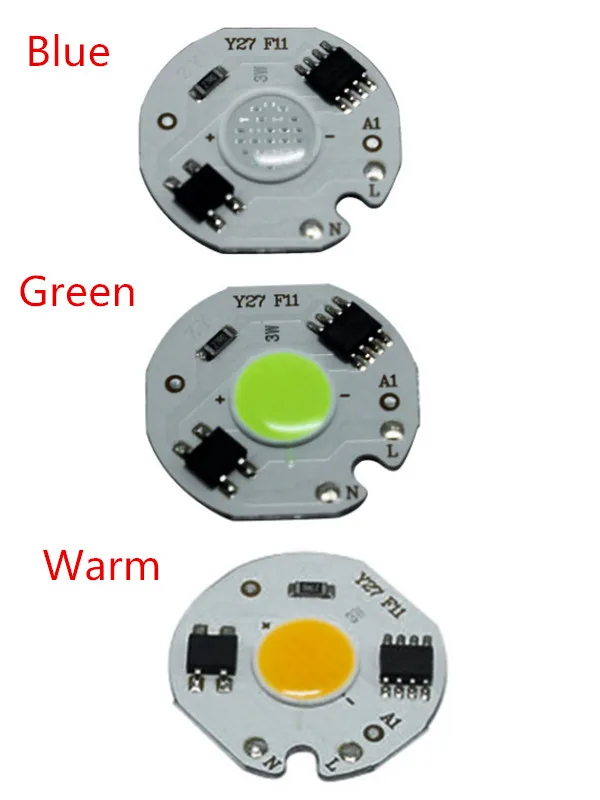 20PCS driver IC LED COB Y27 3W 5W 7W 10W 12W AC:220V chip white warm Red blue green Smart IC bulbs 27mm 11mm Y27 for Downlight