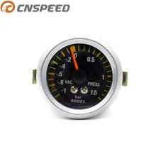 CNSPEED " 52 мм автоматический турбо Boost Gauge-1~ 1,5 бар с датчиком углеродного волокна для лица автомобильный Boost Meter Белый Светодиодный Turbo Kit YC100032