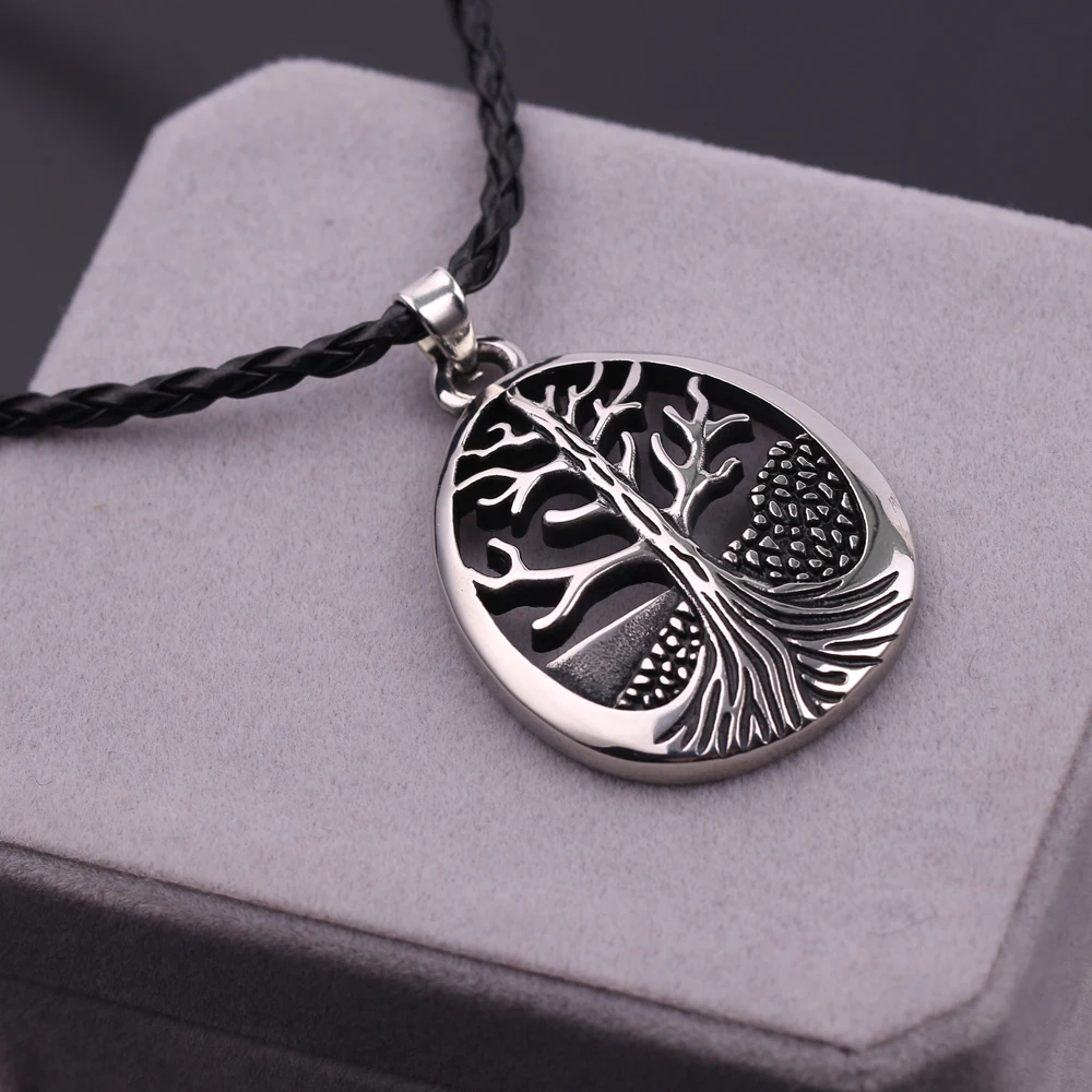 

Tree of life Necklace Men Jewellery Steampunk Pendants Link Chain Rope Accessories Choker Charms Fashion Jewelry