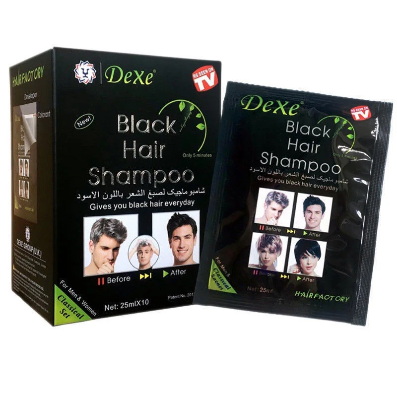 

Dyed Black Hair Shampoo One Wash Black Easy To Use Hair Dye White Hair Blackening Hair Dye Portable Two-in-one Package TSLM1