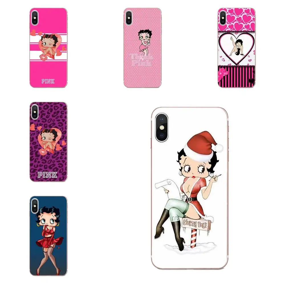 Розовый сексуальный Betty Boop для Galaxy J1 J2 J3 J330 J4 J5 J6 J7 J730 J8 2015 2016 2017 2018 mini Pro мягкий с