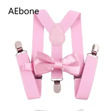 AEbone/Детские подтяжки с галстуком-бабочкой; розовые подтяжки с бантом для маленьких мальчиков и девочек; Tirantes Para Bebe; Свадебная вечеринка; Sus38