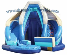 2016 New design Inflatable Slide with a pool amusement park giant inflatable island Hot Sale