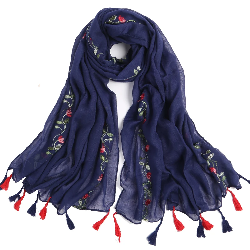 Ladies Embroidered scarves Indiean Style Scarves Fashion Leaves Print