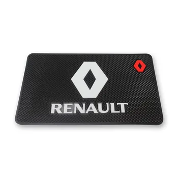 

Car Emblem Badge Dashboard Holder Anti-Slip Mat Pad For Renault Duster Laguna Megane 2 3 Logan Captur Clio Automobiles Styling
