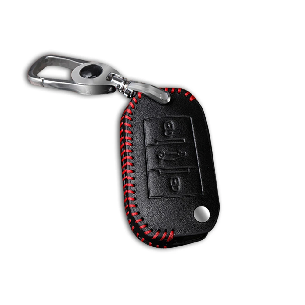 Кожаный чехол для дистанционного ключа автомобильного Peugeot 206 208 207 3008 307 308 508 4008 5008