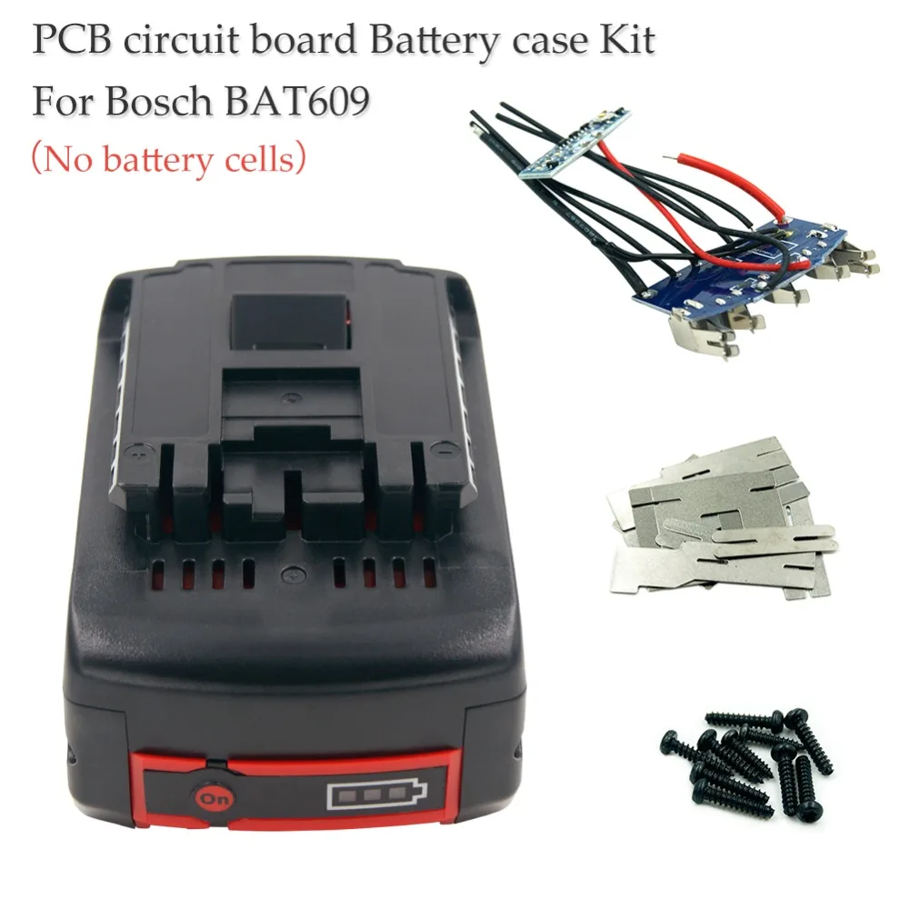 

DIY Battery Cast Kit with 18V PCB Circuit Board LED Indicator for Bosch BAT609 BAT622 Lithium Power Tools Batteries (No Cells)