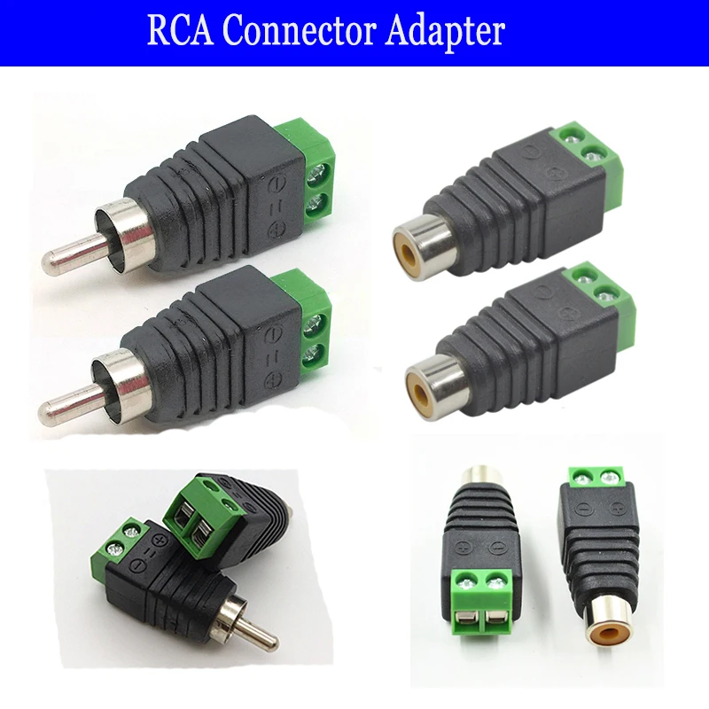 Conector Rca 100 Macho Con Terminal Para Cftv, Audio Y Vídeo | Envío Gratis