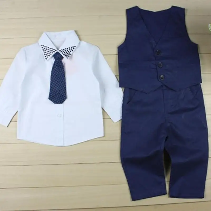 Комплект осенней одежды из 2 предметов для детей для отдыха костюм с жилетом для маленьких мальчиков официальная одежда джентльмена на свадьбу для мальчика