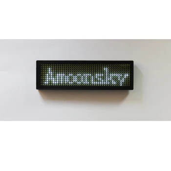 

free shipping white led name tag rechargeable programmed scrooling display advertising led name badge