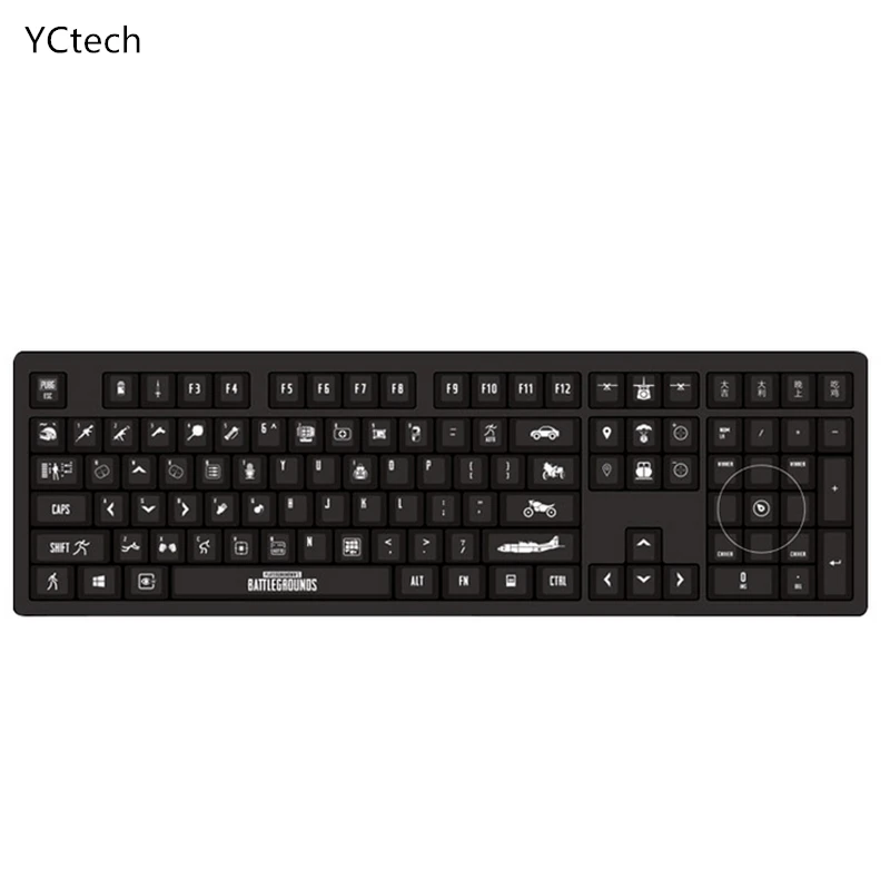 

108 keys/set Personality Translucent Mechanical Keyboard Key Cap Exclusive For PUBG ABS Black Laser keycaps BACKLIT