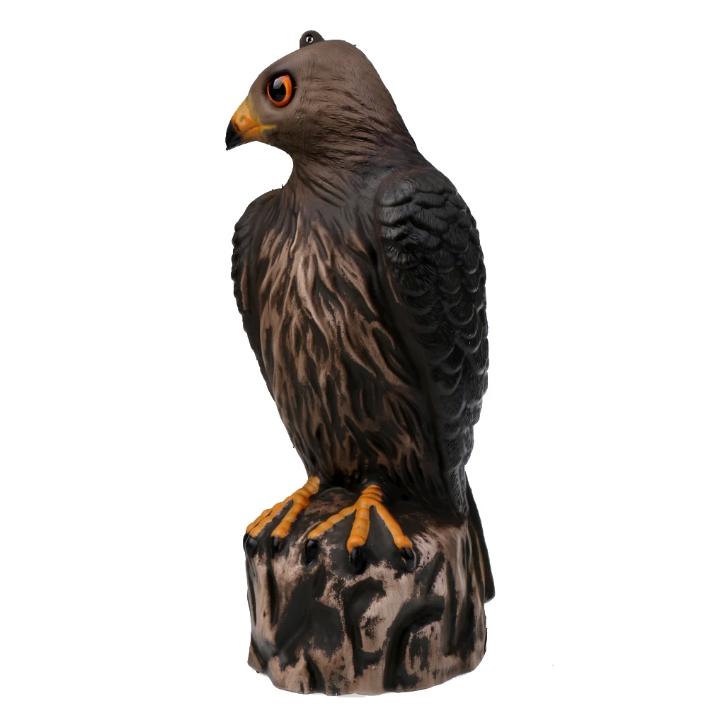 MagiDeal Lifelike 3D Eagle Hunting Decoy - Bird Scarer Scarecrow - Brown Eagle Decoy Garden Decor 