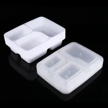 10pcs 1000ML 3 Compartment Reusable Plastic Food Storage Containers Food Storage Box Microwave Dishwasher Safe Bento