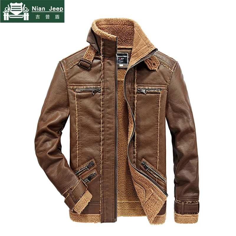 Зимние Искусственная кожа куртка Для мужчин мото& Байкер брендовые теплые Повседневное Мех Лайнер Длинный плащ куртка мужской Размеры M-3XL из искусственной кожи пальто