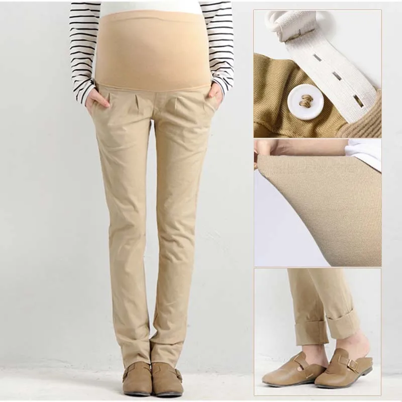 Plus Size Maternity Work Pants Pregnancy Trousers Women Solid Color ...