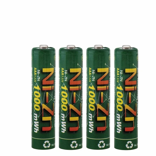 4Pcs/lot Ni Zn 1.6v 1000mWh aaa rechargeable battery nizn rechargeable