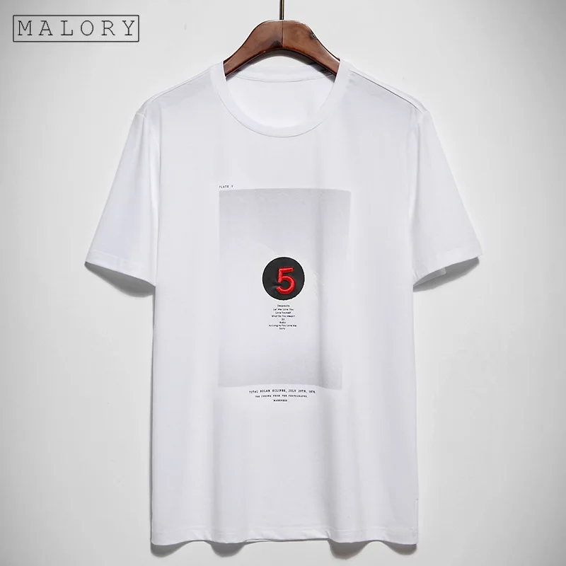 

MALORY 100% cotton short sleeve t shirt Fashion embroidery printing 2019 summer holiday style high quality O-Neck men t-shirt