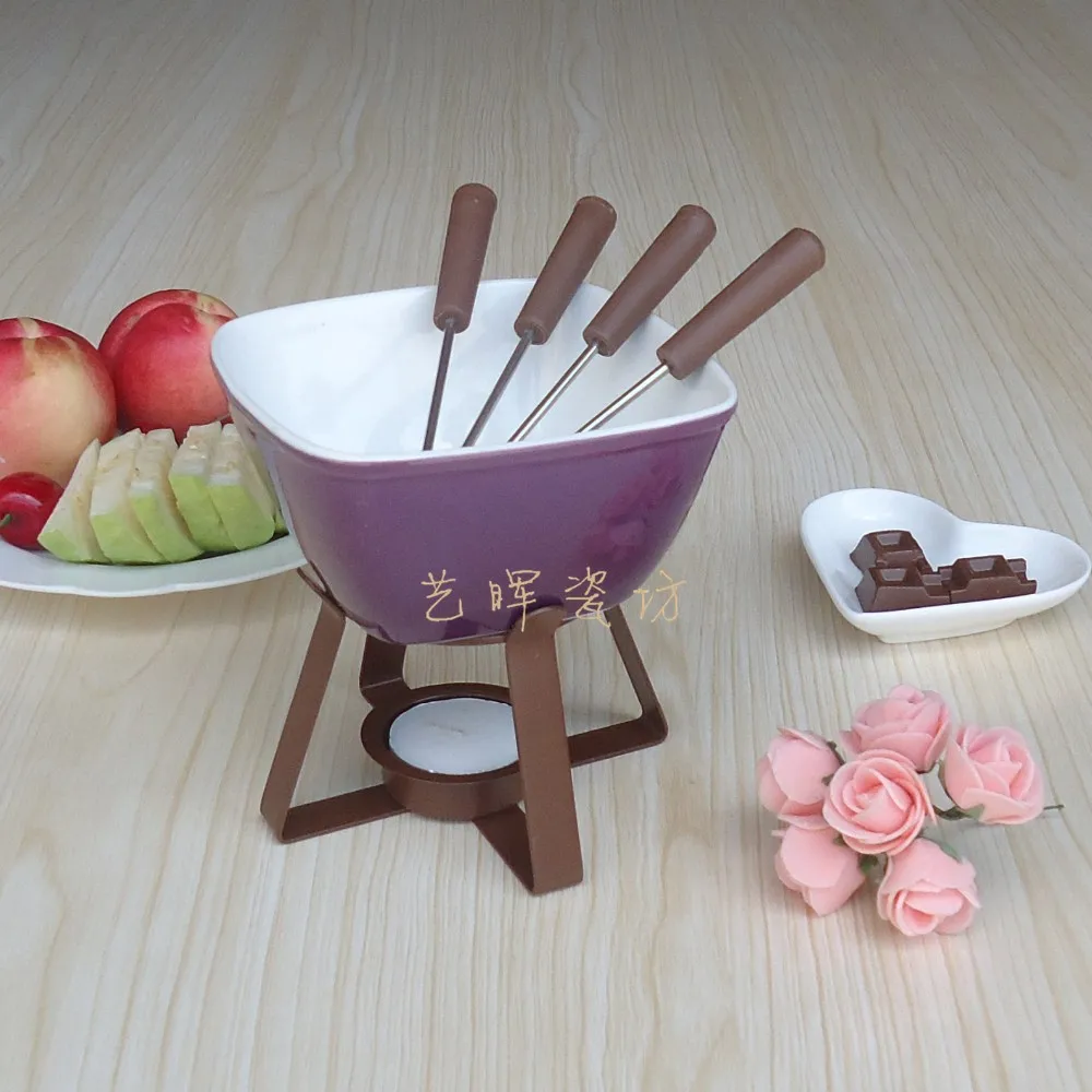 Ceramic fondue set 8