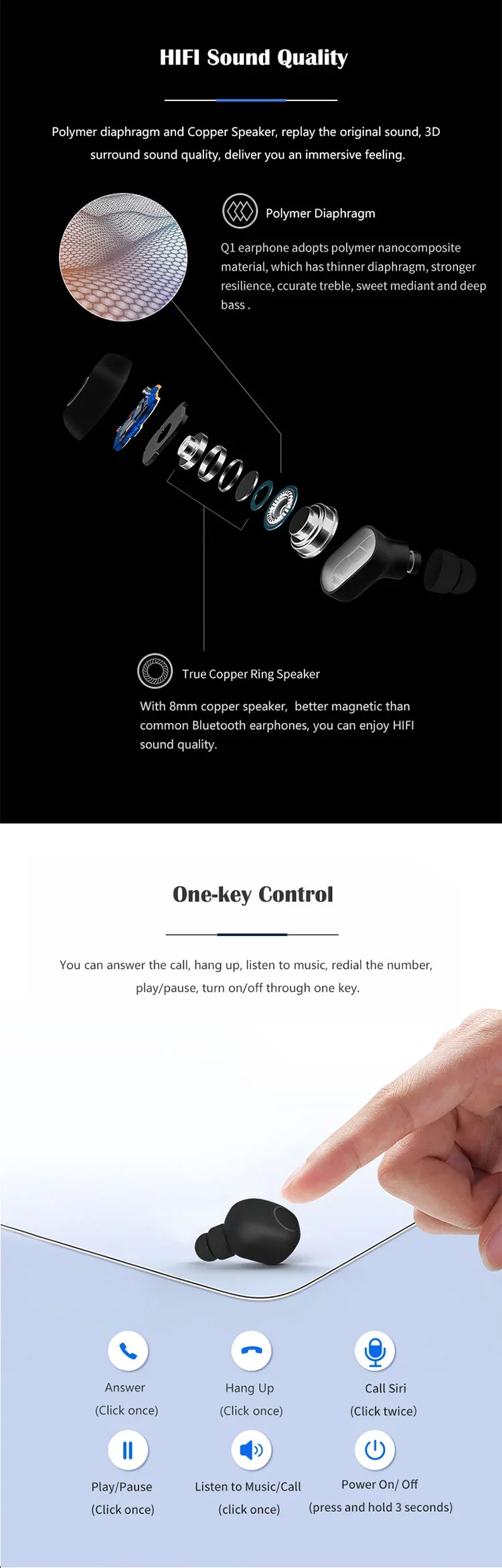 Беспроводные Bluetooth наушники TWS 5,0 наушники 3D стерео наушники с двойной микрофон HIFI мини гарнитура с зарядным устройством